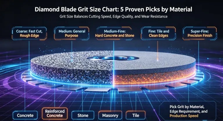 Diamond blade grit size chart by material