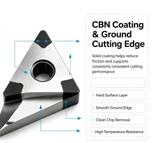 Triangle CBN Coated TNGA Insert for External Turning (RL-0987)