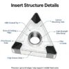 三角铣刀6 Triangle CBN Coated TNGA Insert for External Turning (RL-0987)