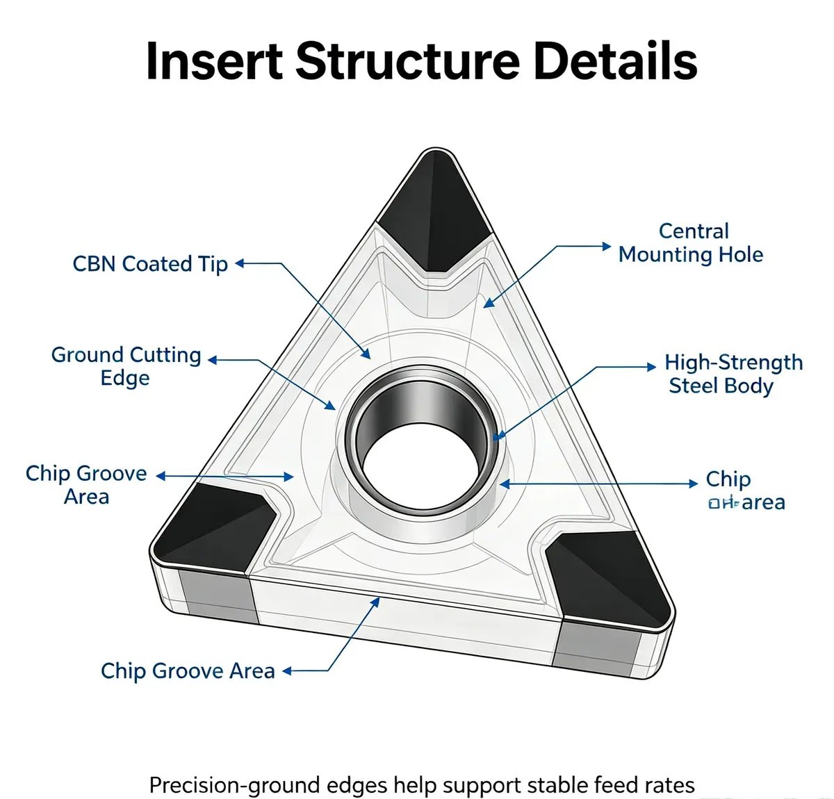Triangle CBN Coated TNGA Insert for External Turning (RL-0987) - view 6