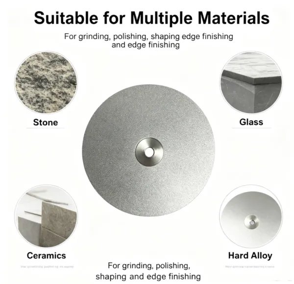 不锈钢金刚石打磨圆盘4 Electroplated Diamond Abrasive Disc 1-10 mm for Lapidary Gem Grinding (High Hardness)