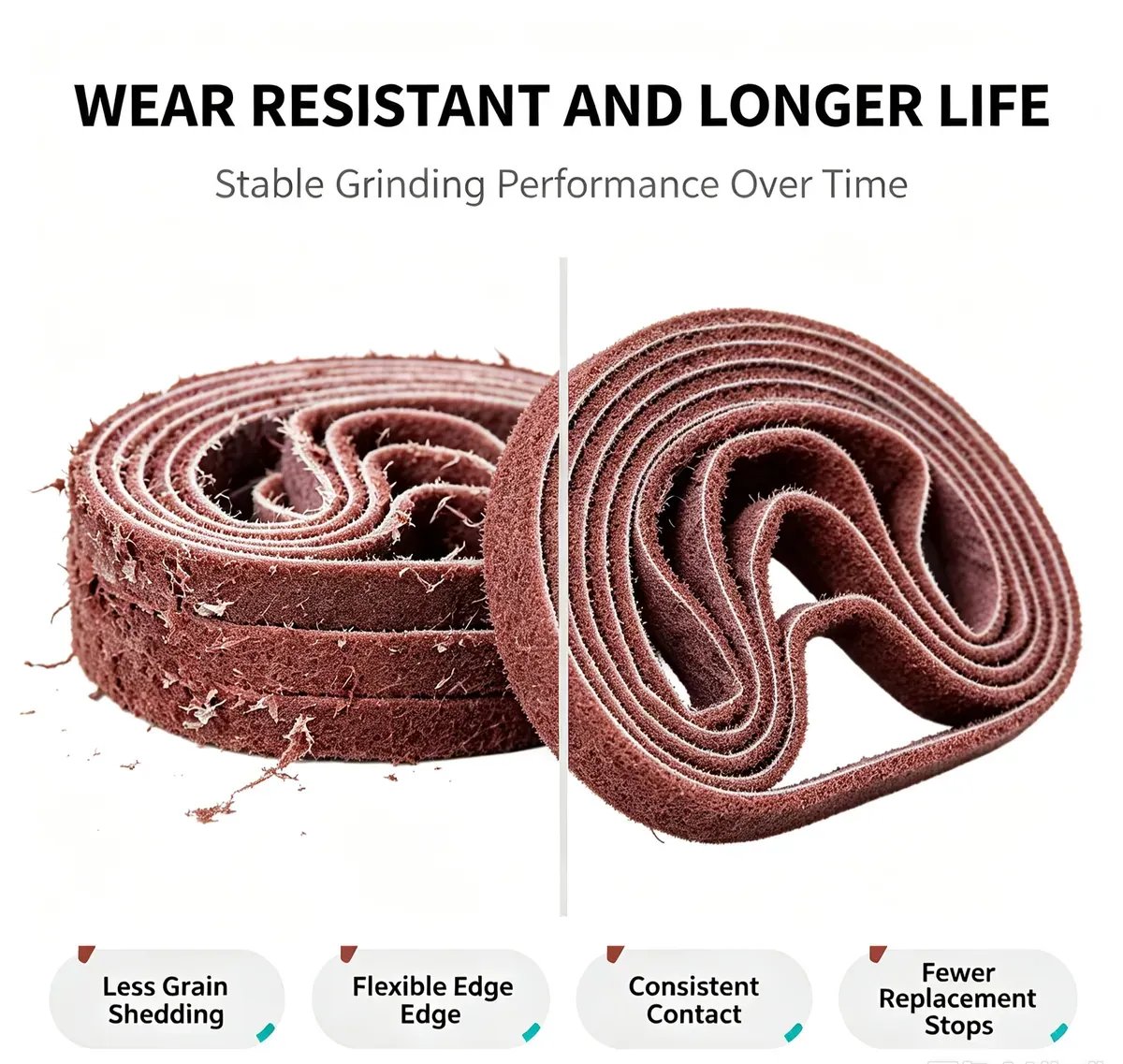Nylon Non-Woven Abrasive Belt 1 mm for Mirror and Glass Polishing - view 3