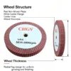 无纺布氧化铝轮毂3 Non-Woven Aluminium Oxide Flap Wheel 200x25 mm Red 320-400# for Stainless Steel