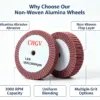 无纺布氧化铝轮毂7 Non-Woven Aluminium Oxide Flap Wheel 200x25 mm Red 320-400# for Stainless Steel