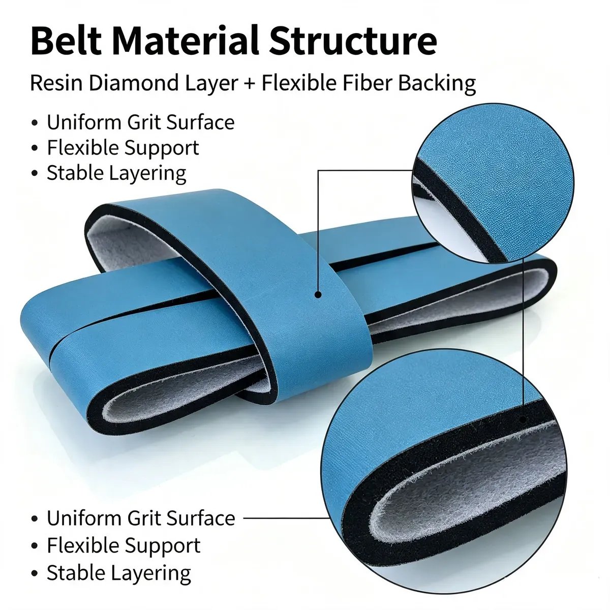 Flexible Resin Diamond Abrasive Belt Square 60#-50000# for Stone and Quartz - view 2