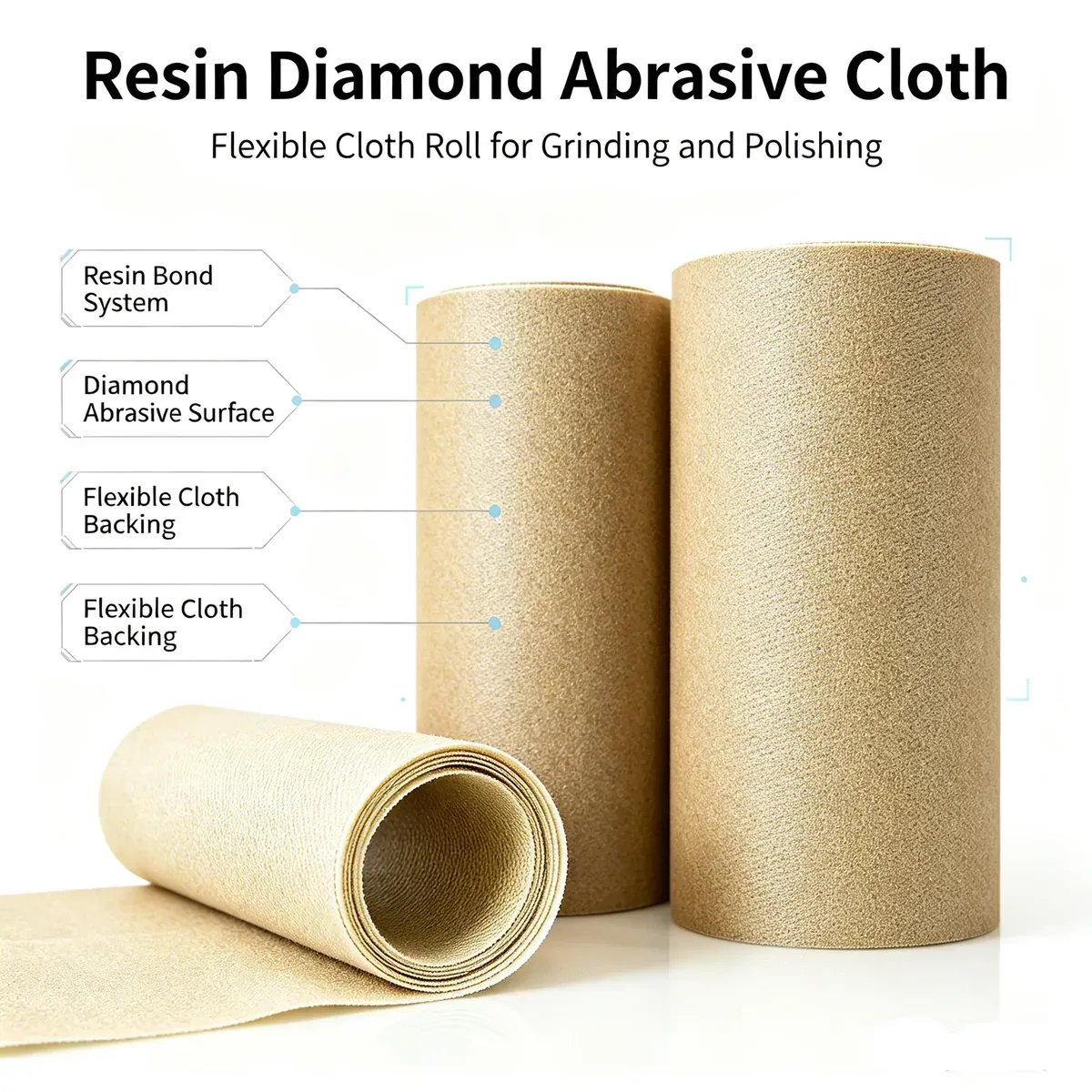 Resin Bond Diamond Sanding Cloth Abrasive Roll for Stone Processing