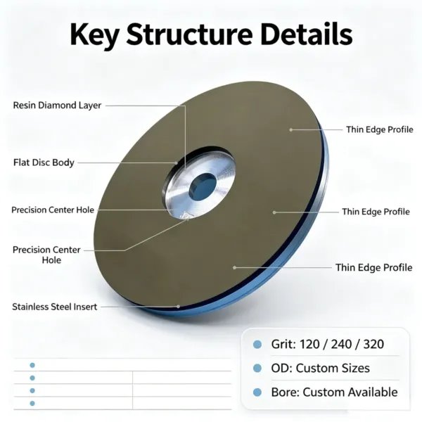 Resin Bond Diamond Grinding Disc 6 inch for Metal Grinding (60#-3000#)