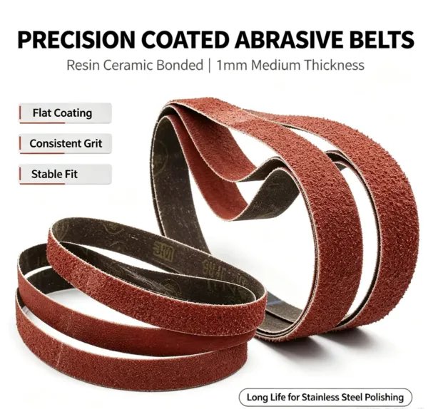 Resin and Ceramic Bonded Abrasive Polishing Belt 1 mm (60#-3000#)
