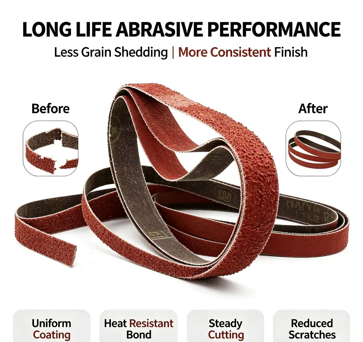 Resin and Ceramic Bonded Abrasive Polishing Belt 1 mm (60#-3000#) - view 3