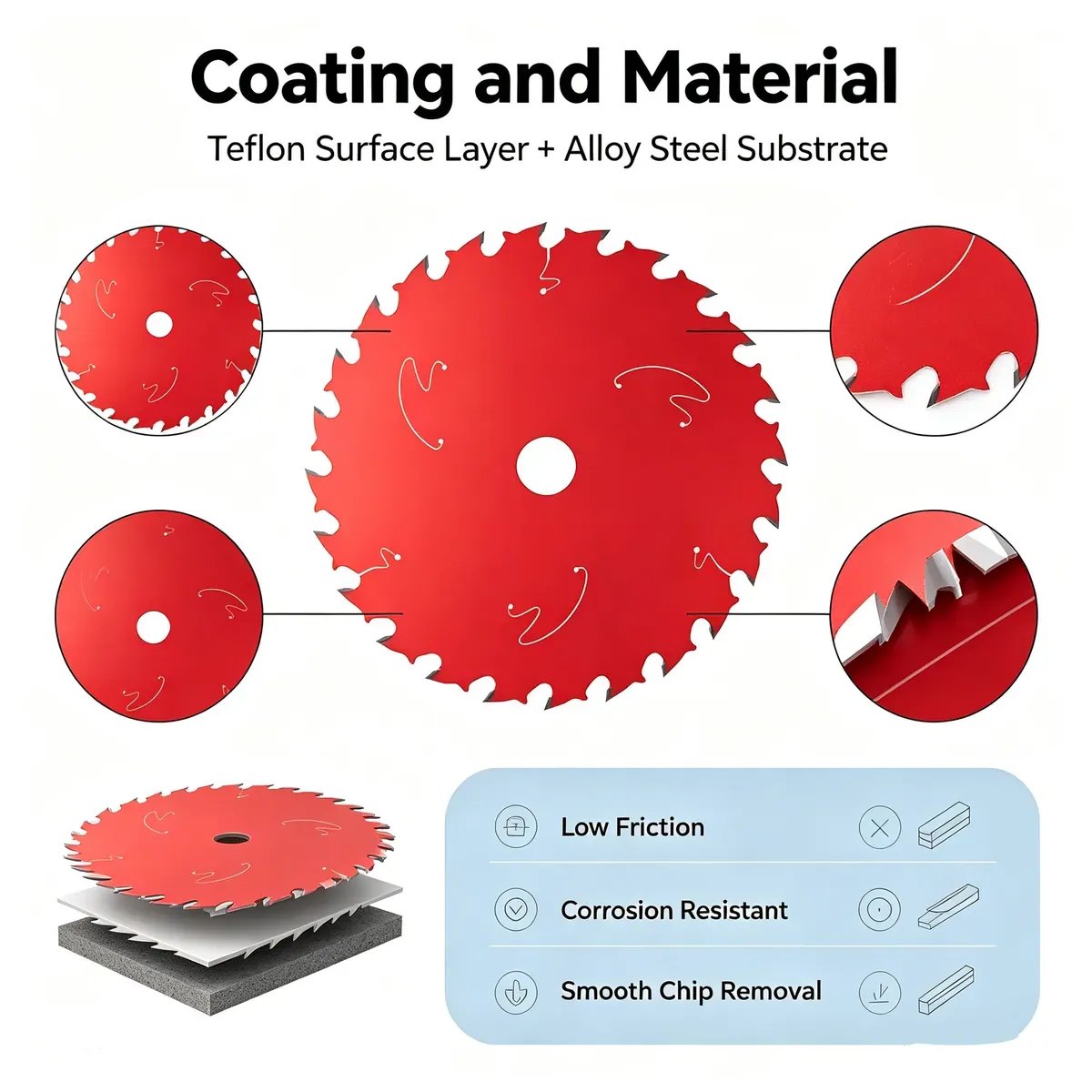 TCT Coated Circular Saw Blade 185 mm 24/40/54 TPI Low Noise - view 2