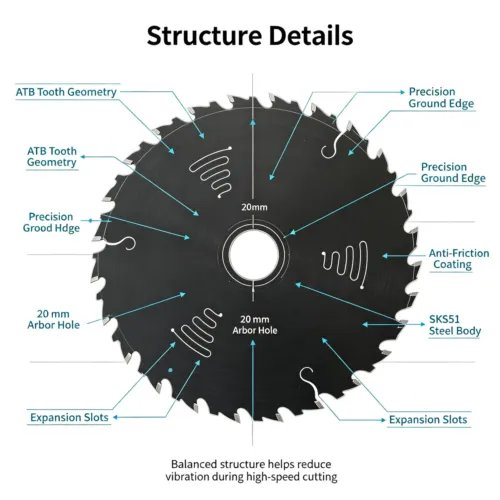 Teflon-Coated Wood Multi-Rip Saw Blade 185 mm 24/40/54 TPI