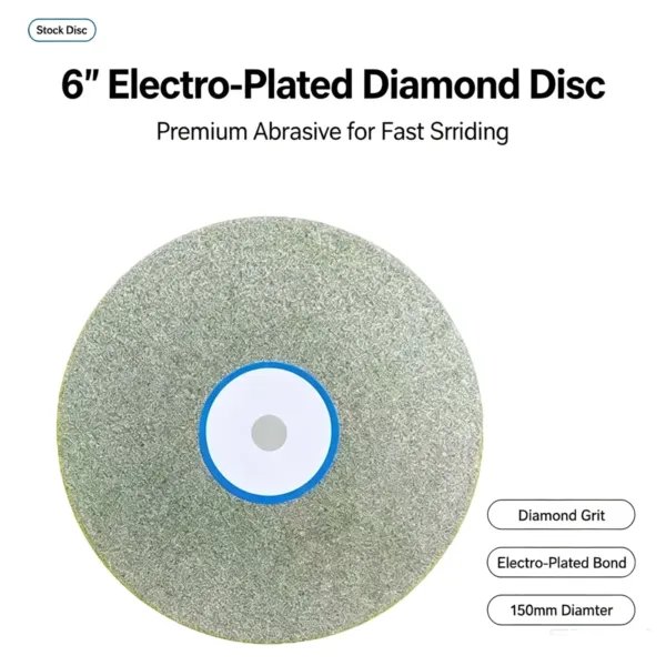 Electroplated Diamond Grinding Disc 6 inch for Gem Polishing (High Hardness)