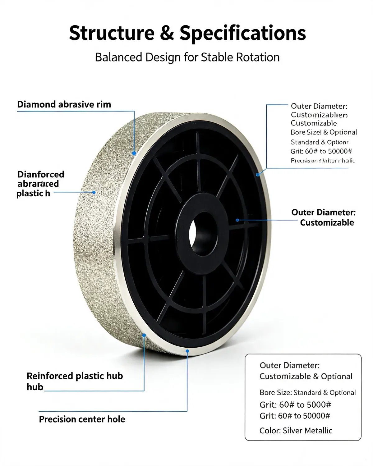 Electroplated Diamond Grinding Wheel (High Hardness) - Product shot 5