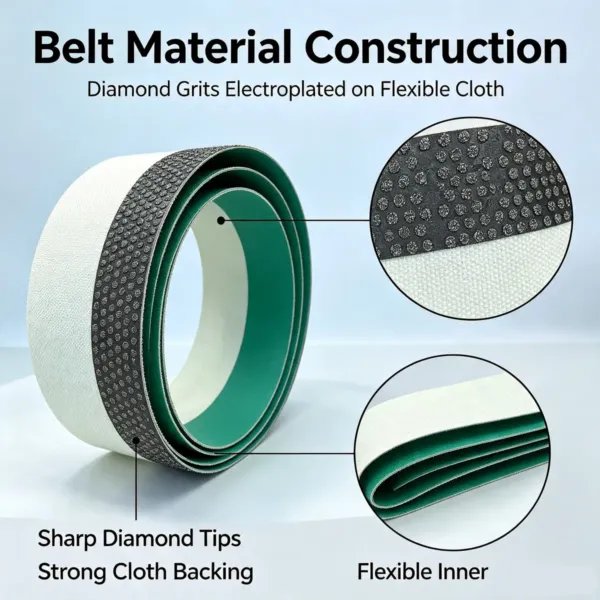 Zirconia Reinforced Electroplated Diamond Sanding Belt 1 mm for Metal and Wood