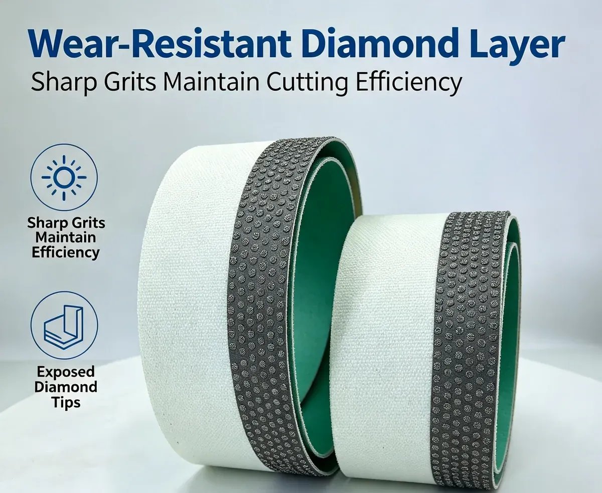 Zirconia Reinforced Electroplated Diamond Sanding Belt 1 mm for Metal and Wood - view 3