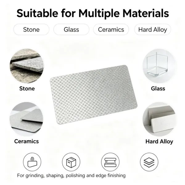 电镀金刚石金属打磨片4 Diamond Coated Stainless Steel Abrasive Disc 1 mm Fine Grit for Stone (100/200 mm)