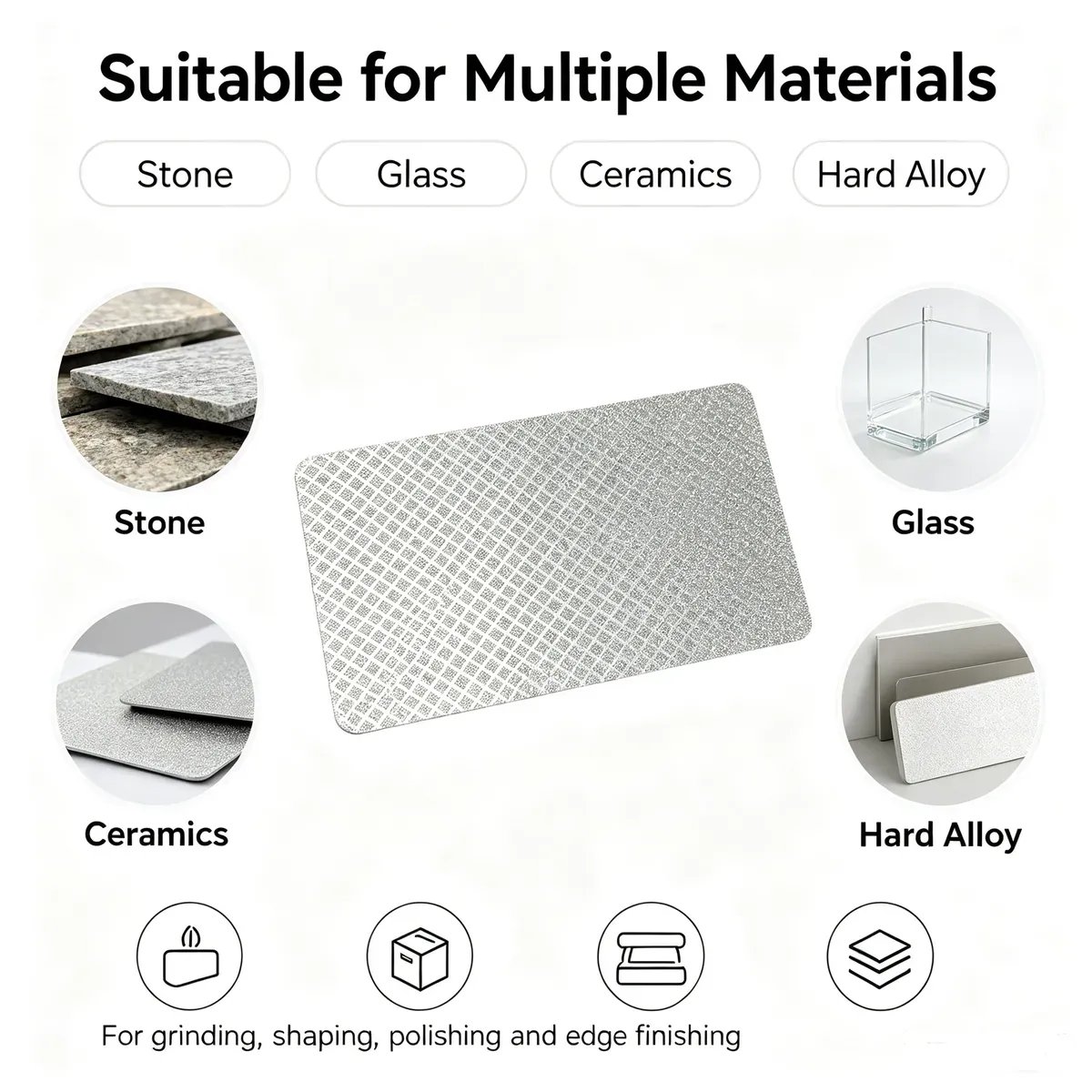 Diamond Coated Stainless Steel Abrasive Disc 1 mm Fine Grit for Stone (100/200 mm) - view 5