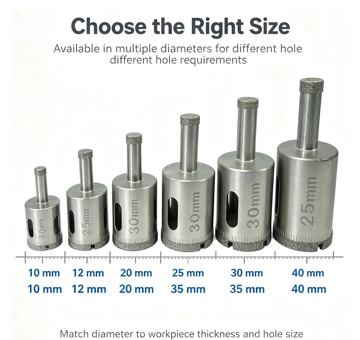 Hollow Core Diamond Drill Bit Set for Glass and Ceramic (2-19 mm) - view 4