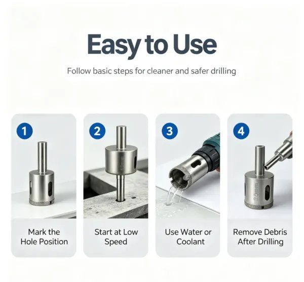 硬件金刚石钻头7 Hollow Core Diamond Drill Bit Set for Glass and Ceramic (2-19 mm)