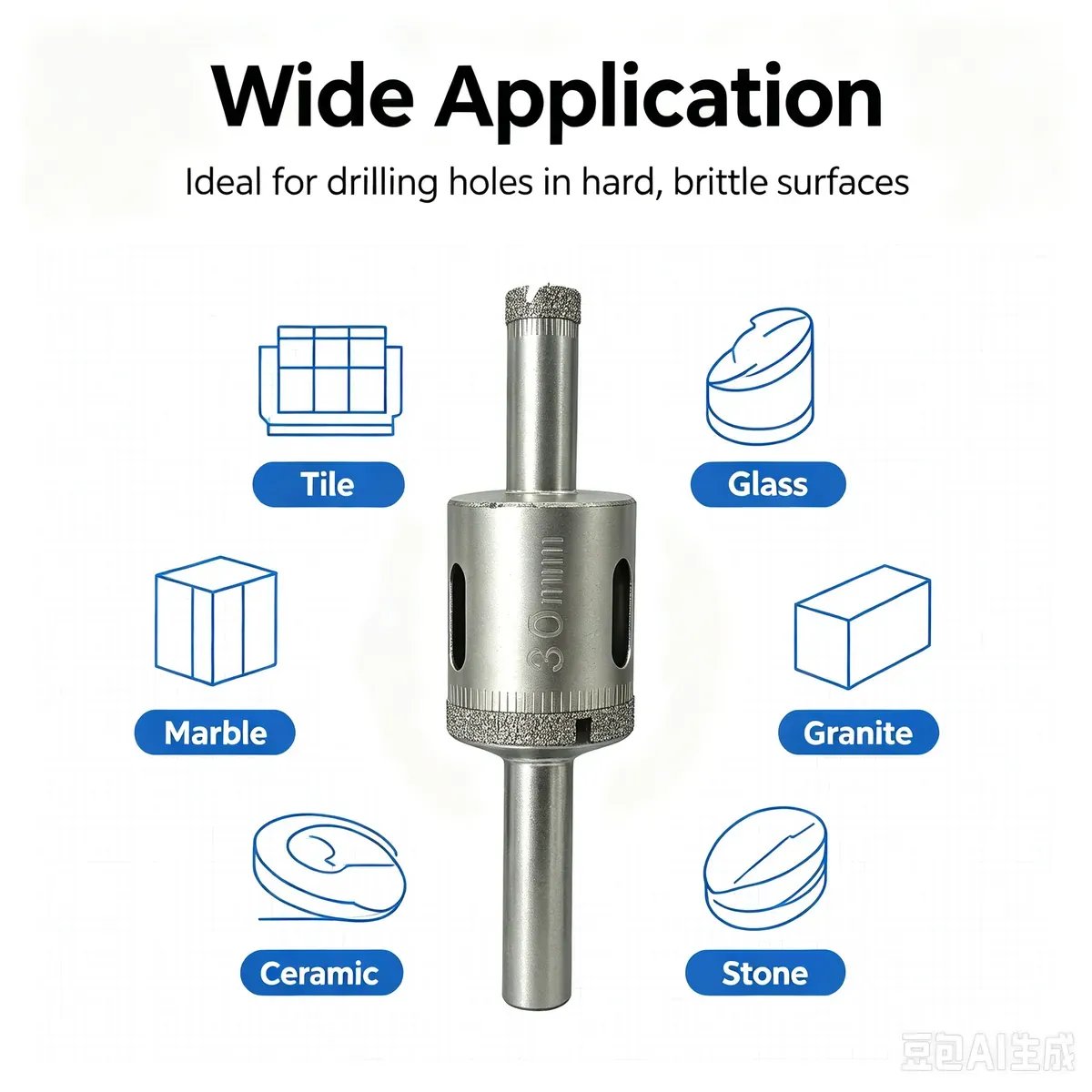 Hollow Core Diamond Drill Bit Set for Glass and Ceramic (2-19 mm) - view 6