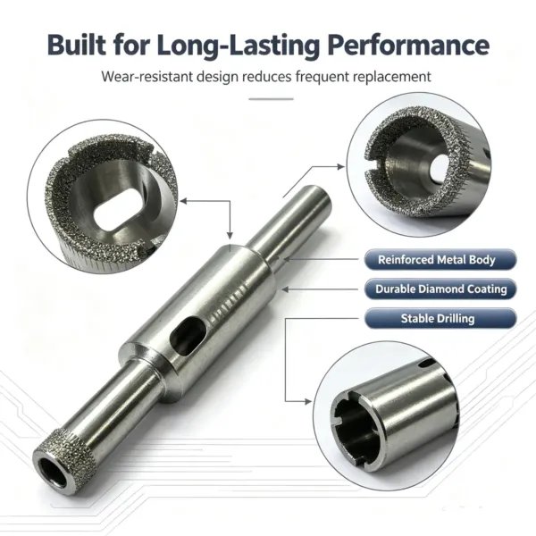 硬件金刚石钻头9 Hollow Core Diamond Drill Bit Set for Glass and Ceramic (2-19 mm)