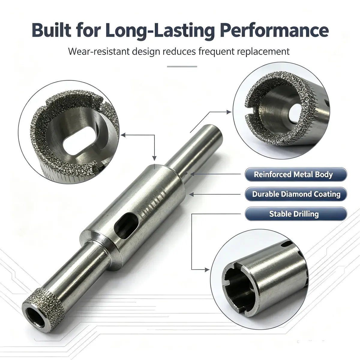 Hollow Core Diamond Drill Bit Set for Glass and Ceramic (2-19 mm) - view 7