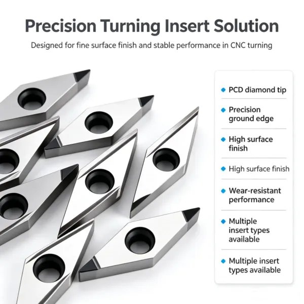PCD Diamond Rhombus CNC Turning Insert (APKT / SEHT / VCGW Series)
