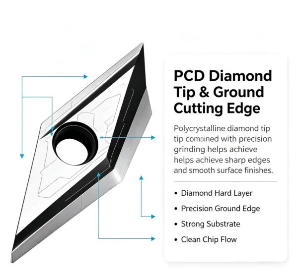 菱形铣刀3 PCD Diamond Rhombus CNC Turning Insert (APKT / SEHT / VCGW Series)