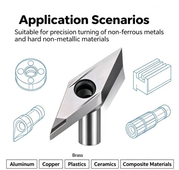PCD Diamond Rhombus CNC Turning Insert (APKT / SEHT / VCGW Series)