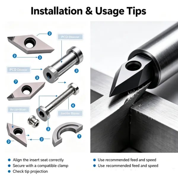 PCD Diamond Rhombus CNC Turning Insert (APKT / SEHT / VCGW Series)