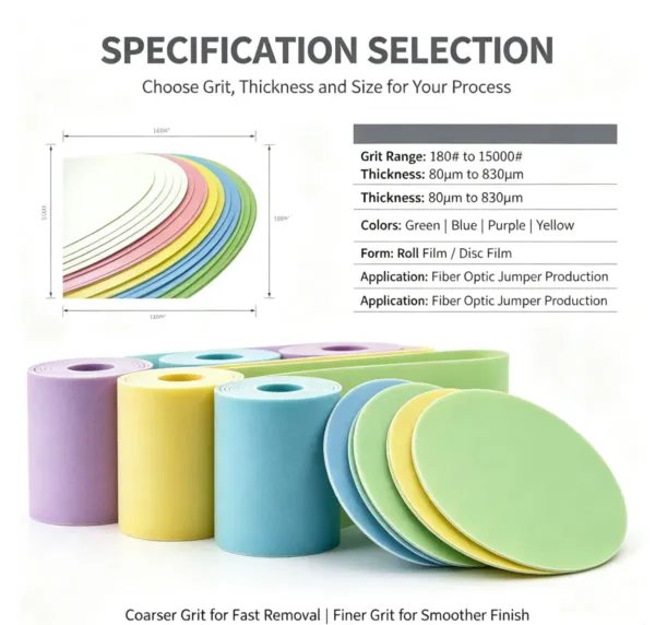 Diamond Polishing Film for Fiber Optic Connector (30/15/9/3/1 um)