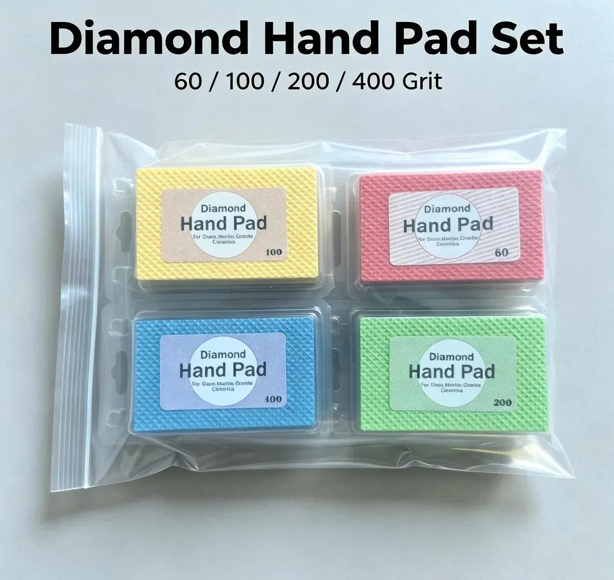 Square Diamond Hand Polishing Block (4-Piece Set)