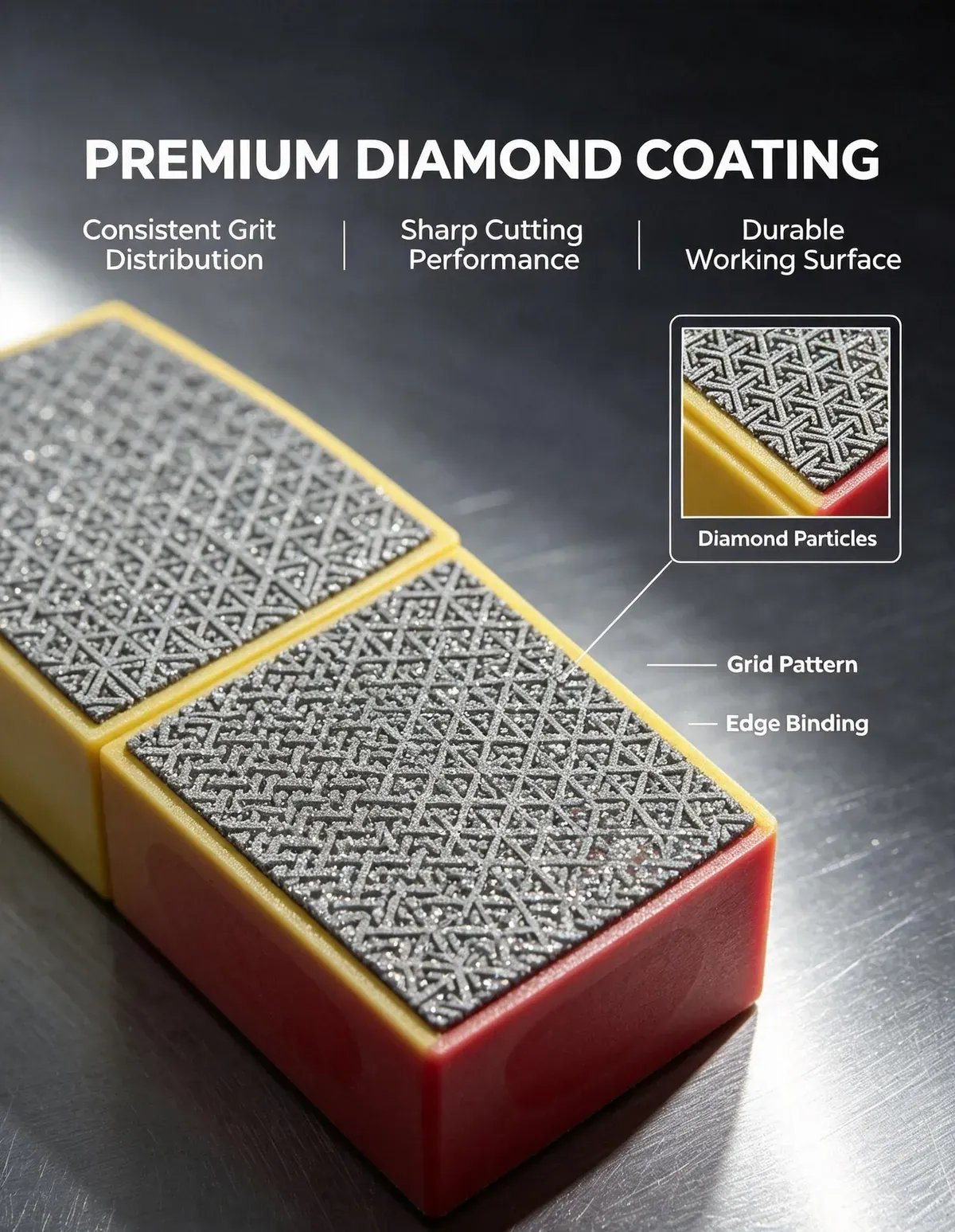 Square Diamond Hand Polishing Block (4-Piece Set)