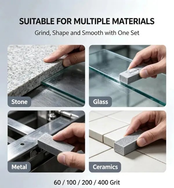 Square Diamond Hand Polishing Block (4-Piece Set)
