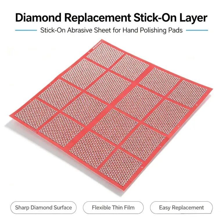 Electroplated Diamond Hand Pad with Replaceable Hook and Loop Backing