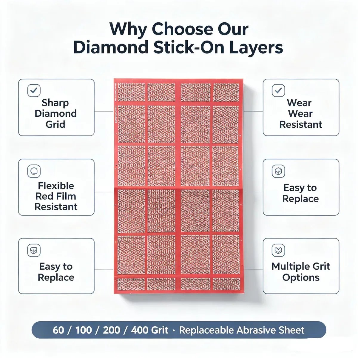 Electroplated Diamond Hand Pad with Replaceable Hook and Loop Backing - view 7