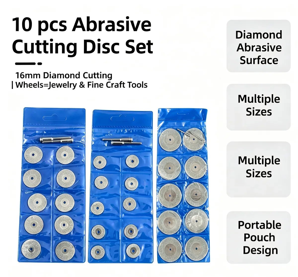 Electroplated Diamond Mini Cutting and Grinding Disc Set (10 pcs, 16-30 mm) - view 1