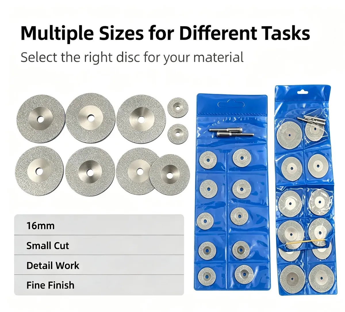 Electroplated Diamond Mini Cutting and Grinding Disc Set (10 pcs, 16-30 mm) - view 2