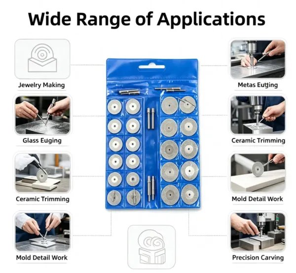 金刚石打磨套装3 Electroplated Diamond Mini Cutting and Grinding Disc Set (10 pcs, 16-30 mm)