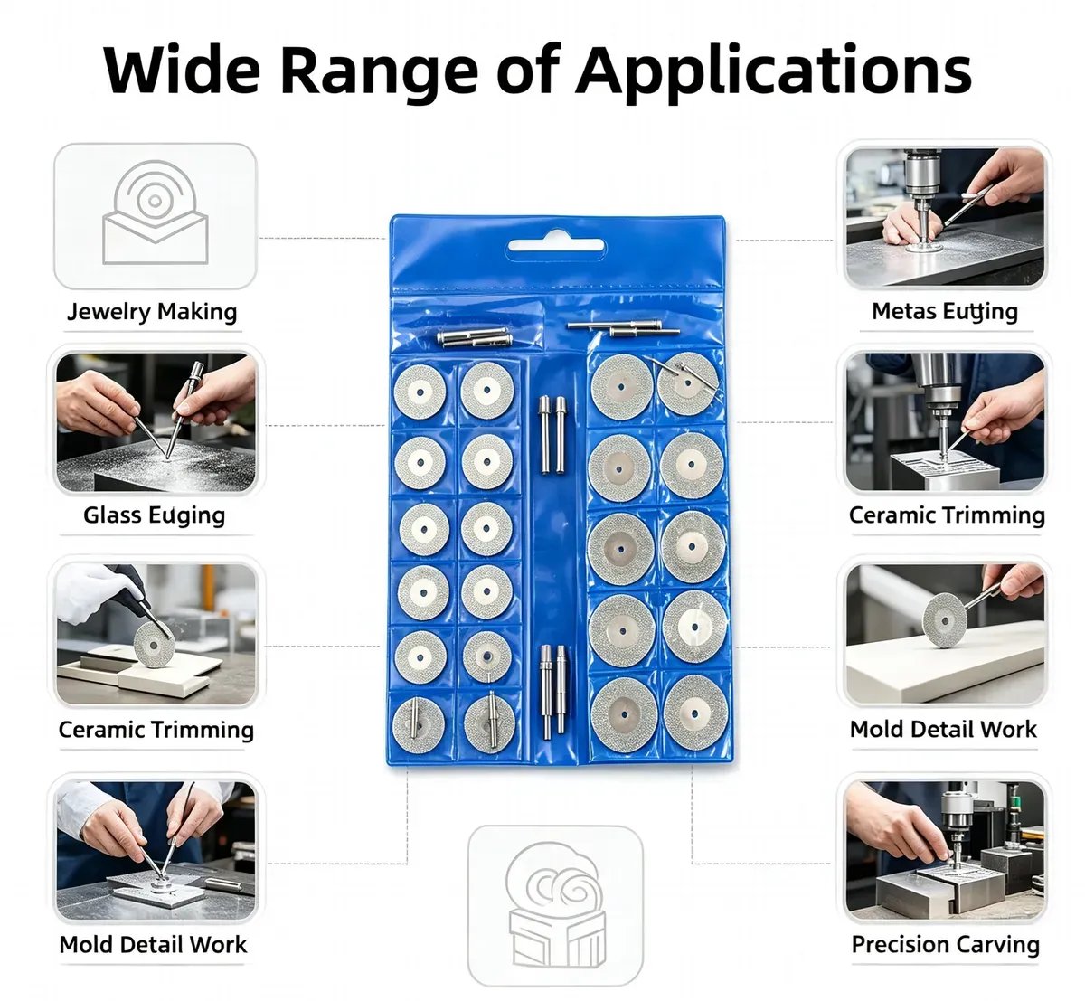 Electroplated Diamond Mini Cutting and Grinding Disc Set (10 pcs, 16-30 mm) - view 3