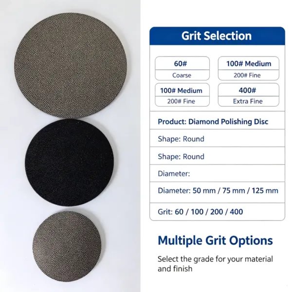 Flexible Diamond Wet Polishing Disc 4/5/6 inch for Metal Buffing (60#-3000#)