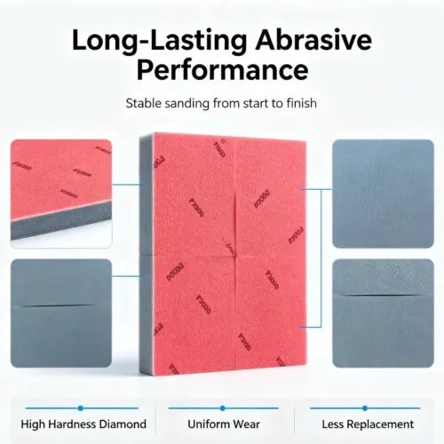 Foam Sanding Pad 70x100x5 mm 360 Grit Hook and Loop Sponge Sandpaper