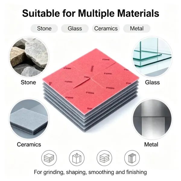 金刚石海绵手擦块3 Foam Sanding Pad 70x100x5 mm 360 Grit Hook and Loop Sponge Sandpaper