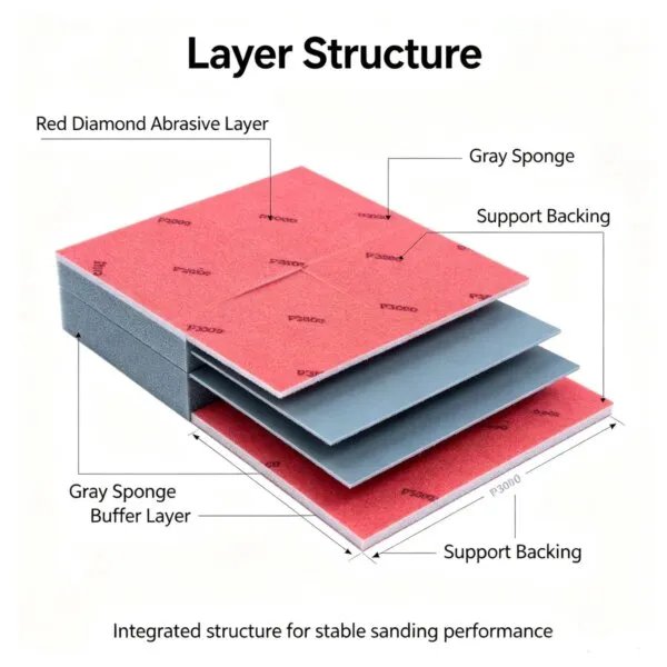 金刚石海绵手擦块5 Foam Sanding Pad 70x100x5 mm 360 Grit Hook and Loop Sponge Sandpaper