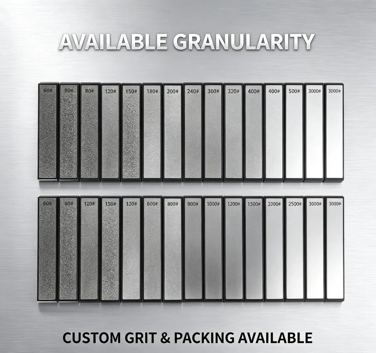 Diamond Multi-Grain Sharpening Stone 160 x 22 x 7 mm (80-3000 PPI)