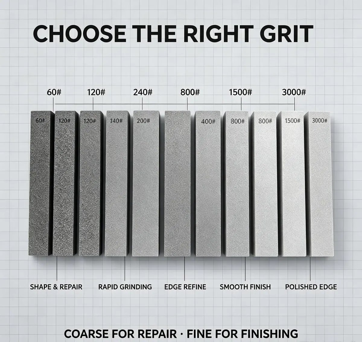 Diamond Multi-Grain Sharpening Stone 160 x 22 x 7 mm (80-3000 PPI) - view 3