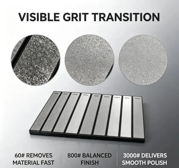 金刚石磨刀石6 Diamond Multi-Grain Sharpening Stone 160 x 22 x 7 mm (80-3000 PPI)