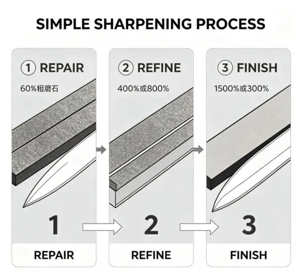 金刚石磨刀石9 Diamond Multi-Grain Sharpening Stone 160 x 22 x 7 mm (80-3000 PPI)