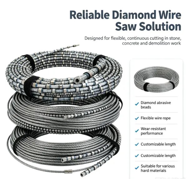 金刚石线锯8 Diamond Wire Rope Saw for Concrete Demolition