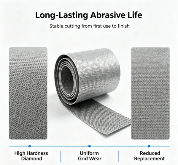 Diamond CBN Electroplated Bond Sanding Paper Roll 1 mm for Stainless Steel and Glass